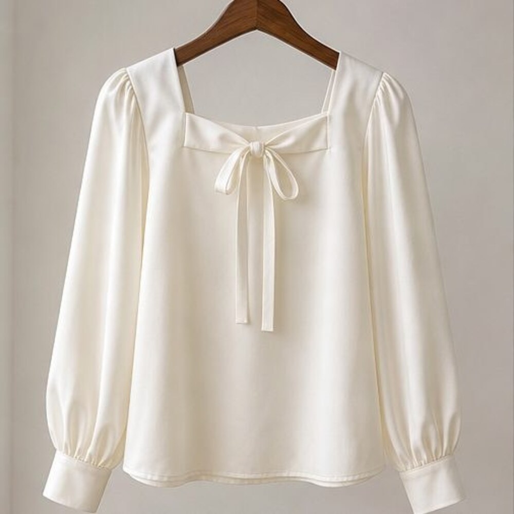 Ivory Pleated Blouse